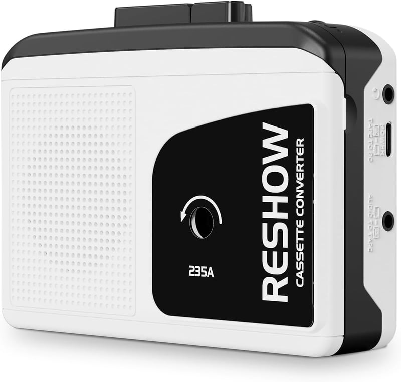 Portable Cassette Player & Recorder with USB MP3 Converter - White