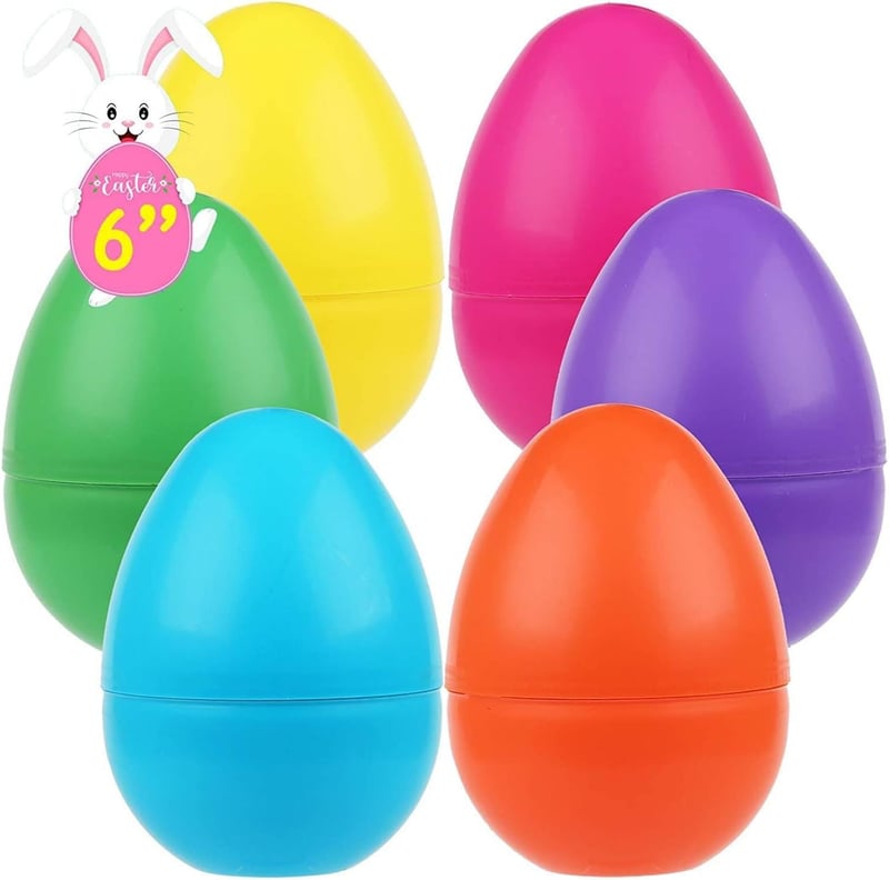 Easter Hunt Jumbo Fillable Eggs - 6 Inch Set
