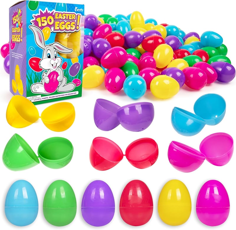 Easter Egg Hunt Plastic Eggs, 150-Pack Assortment