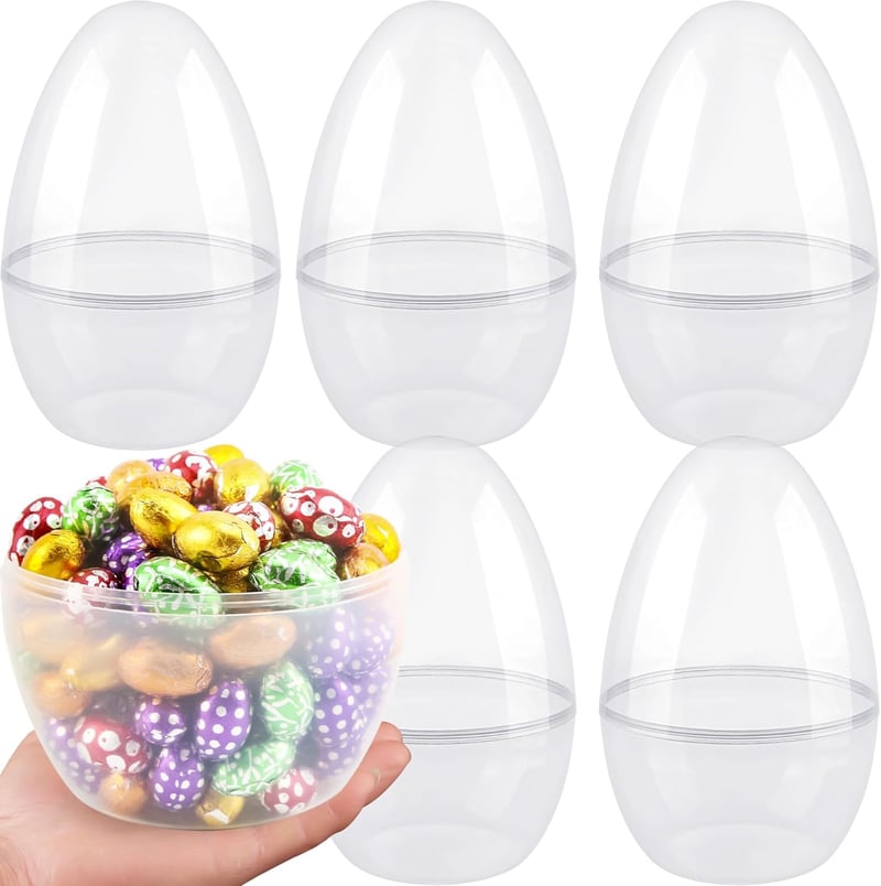 Easter Egg Hunt Large Clear Fillable Eggs, 10-Inch
