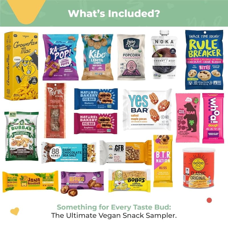 Vegan Snack Basket with Healthy Treats for Adults