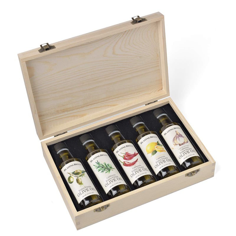 California Olive Oil Gift Set in Wooden Box - 5 Premium Oils