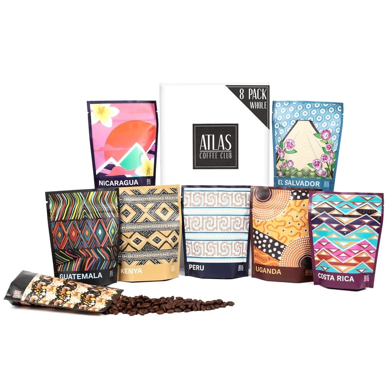 World Coffee Gift Set - 8-Pack Single Origin Whole Bean Sampler