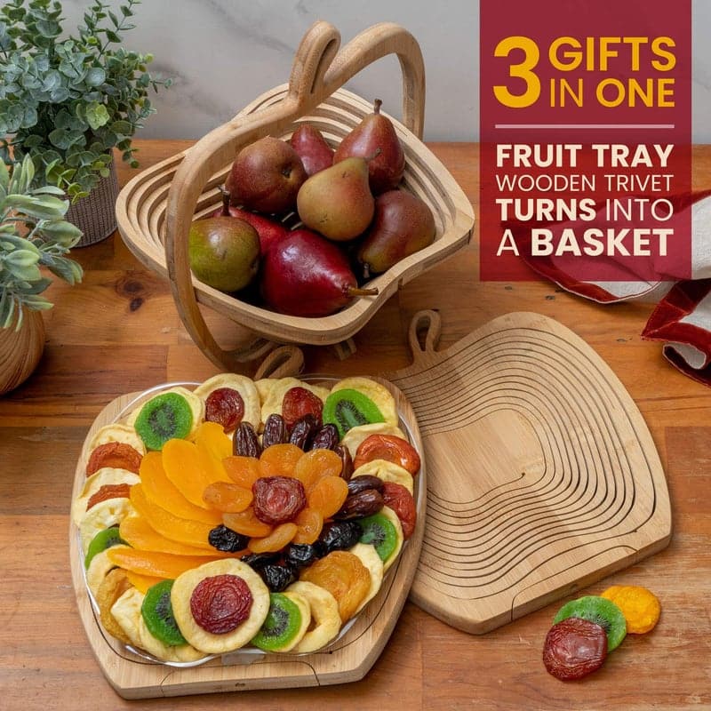 Holiday Dried Fruit Gift Basket for Variety Snacking
