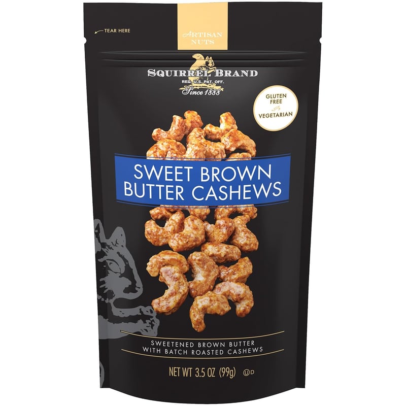 Sweet Brown Butter Cashews, 3.5oz Resealable Bag, Gluten-Free