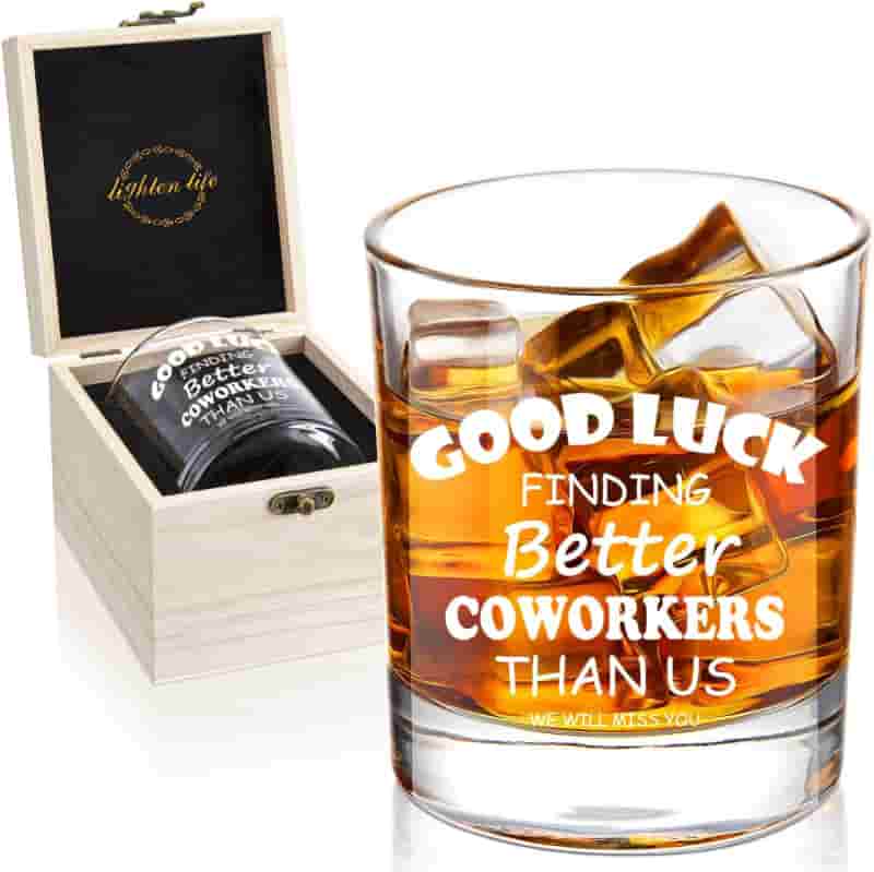 Farewell Whiskey Glass 12 oz in Gift Box for Coworkers