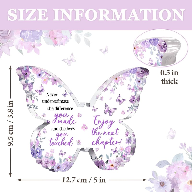 Farewell Plaque: Purple Butterfly Acrylic Decor