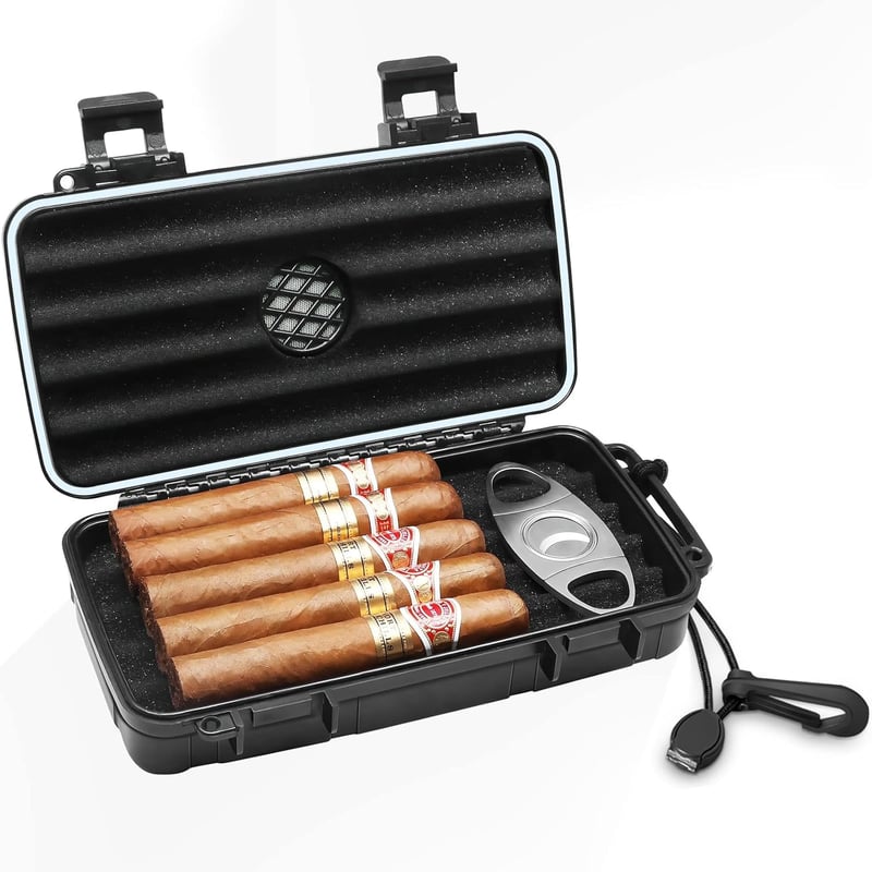 Portable Travel Cigar Humidor - Waterproof, Durable Case