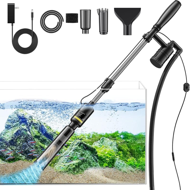 Electric Aquarium Gravel Cleaner - 530GPH, Adjustable Water Flow