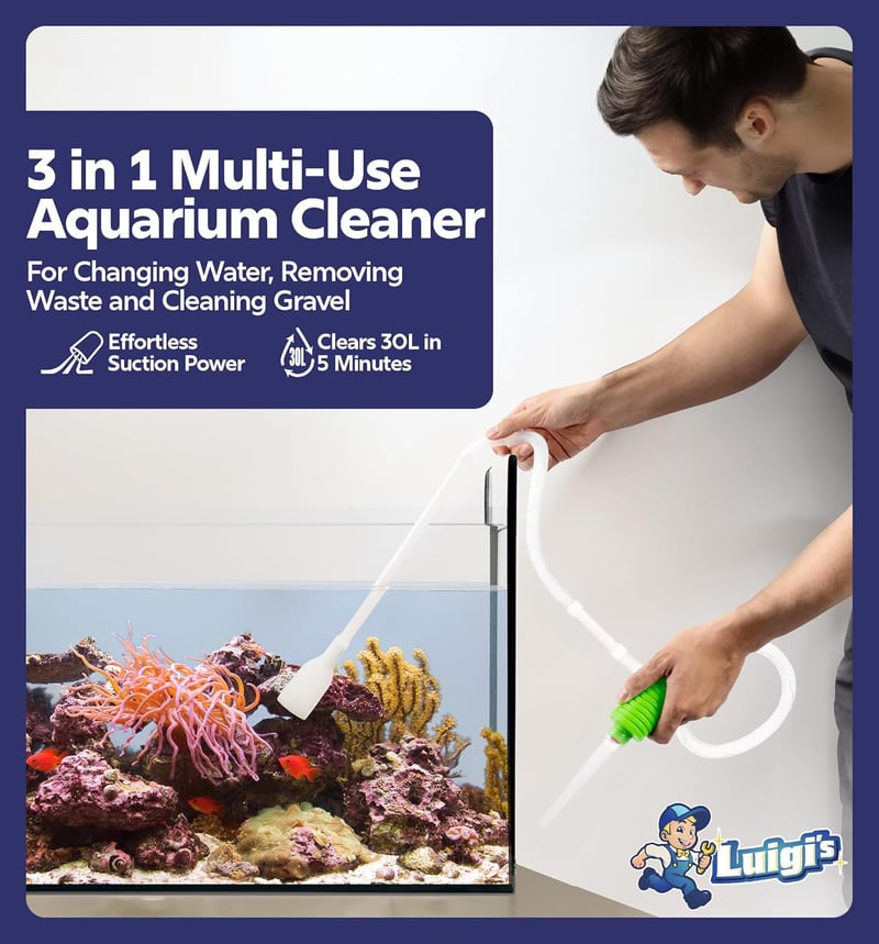 Aquarium Gravel Vacuum Cleaner – Hand Siphon Hose for Water Change