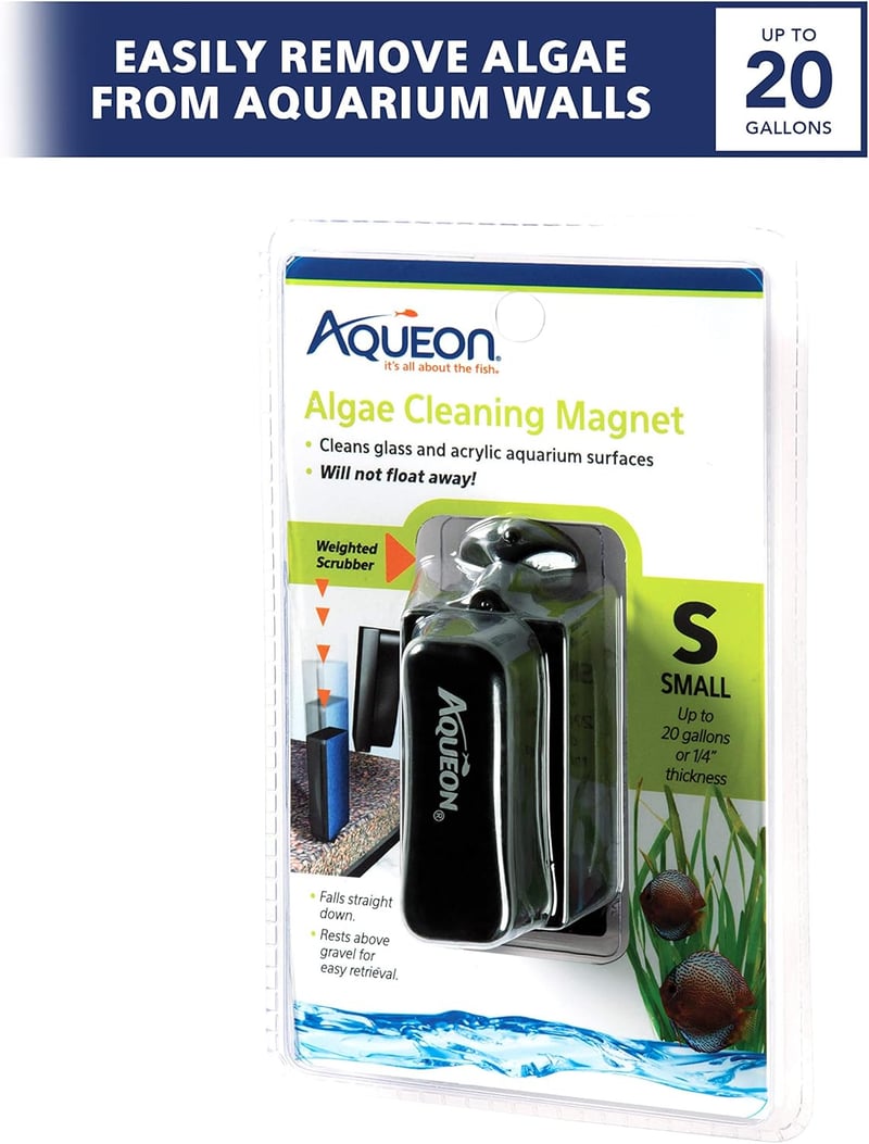 Aquarium Algae Cleaning Magnet for Glass & Acrylic, Small Black