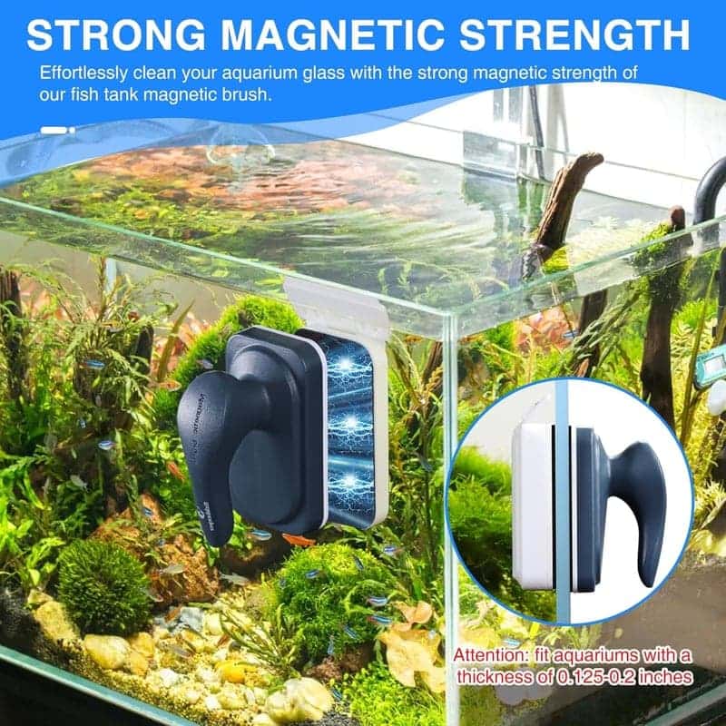 Magnetic Aquarium Glass Cleaner with Scrapers for 0.2