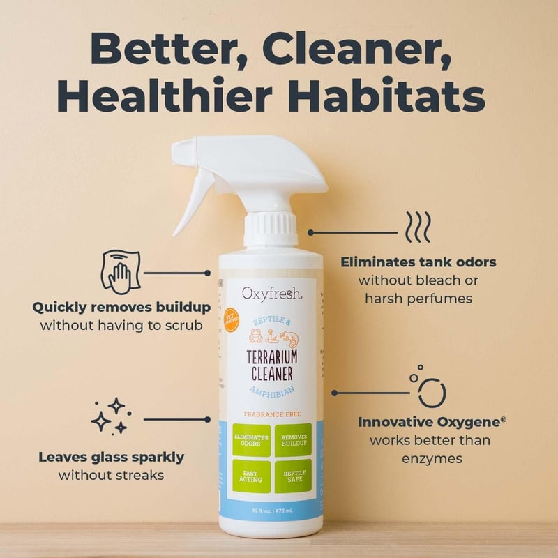 Terrarium Cleaner for Reptiles & Amphibians, Odor-Free & Safe