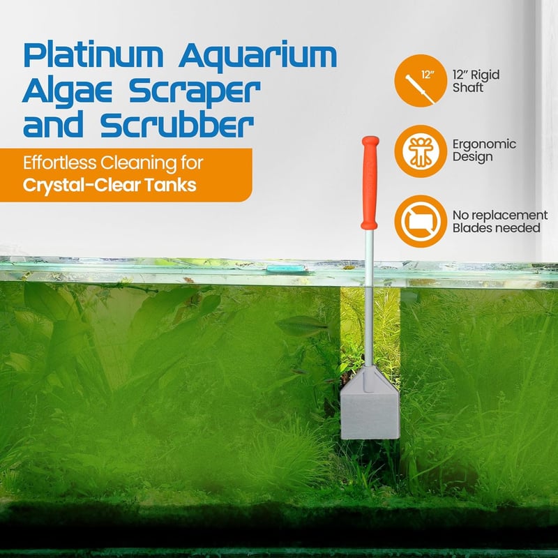 Aquarium Algae Scraper for Glass & Acrylic Tanks, 12