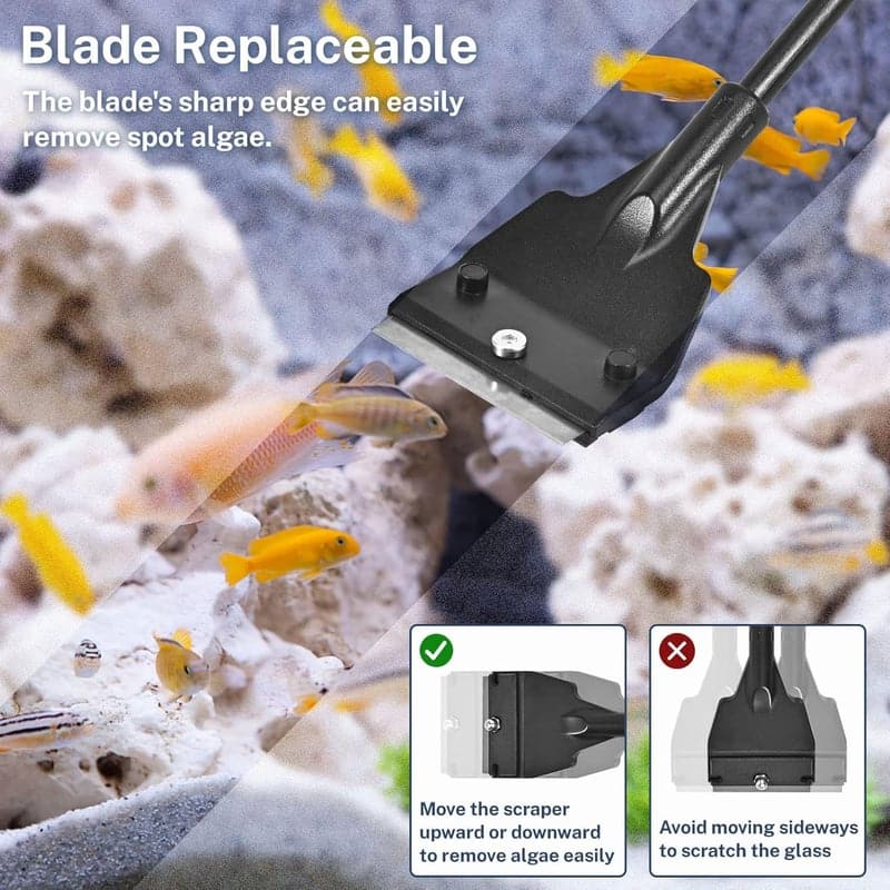 Aquarium Glass Scraper with 5 Blades, 21