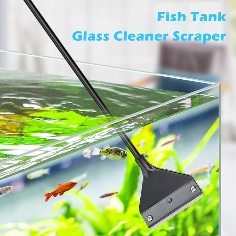 Aquarium Algae Scraper with 10 Stainless Steel Blades