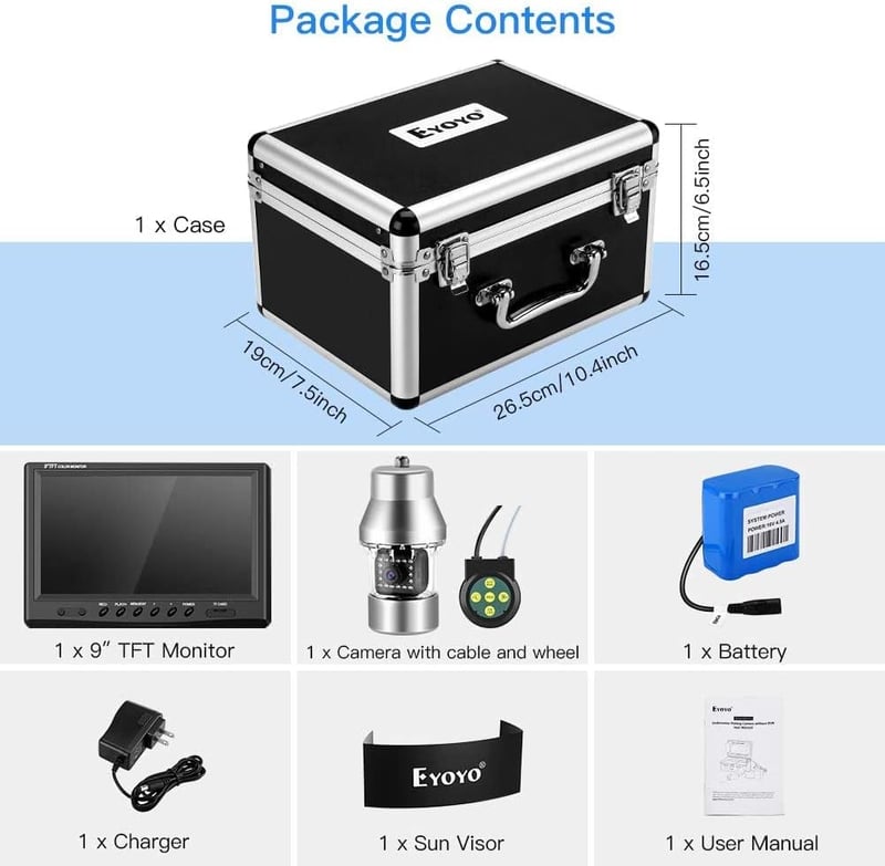 Underwater Fishing Camera with 360° Pan & DVR, 9