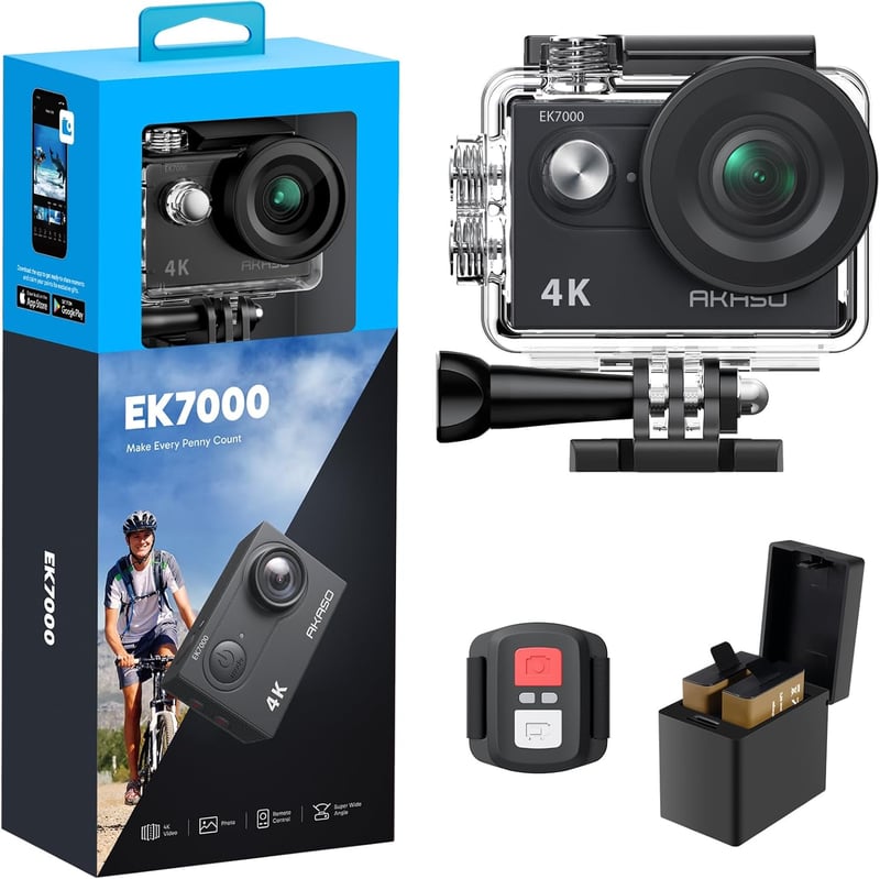 4K Ultra HD Waterproof Action Camera with WiFi & EIS, 20MP