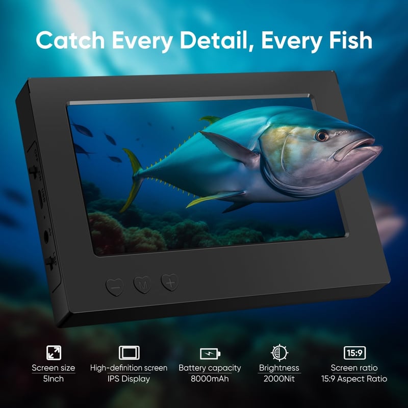 Fishing Camera with Infrared Night Vision, IP68 Waterproof, 65ft Cable