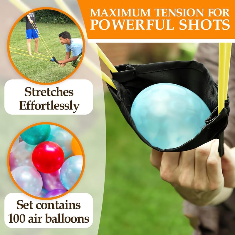 Water Balloon & T-Shirt Launcher Slingshot for Outdoor Yard Games