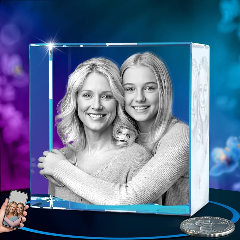 Mother's Day 3D Crystal Photo, Personalized Gift for Mom