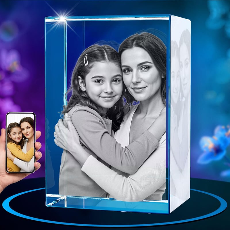 Mother's Day 3D Crystal Photo Rectangle – Personalized Gift