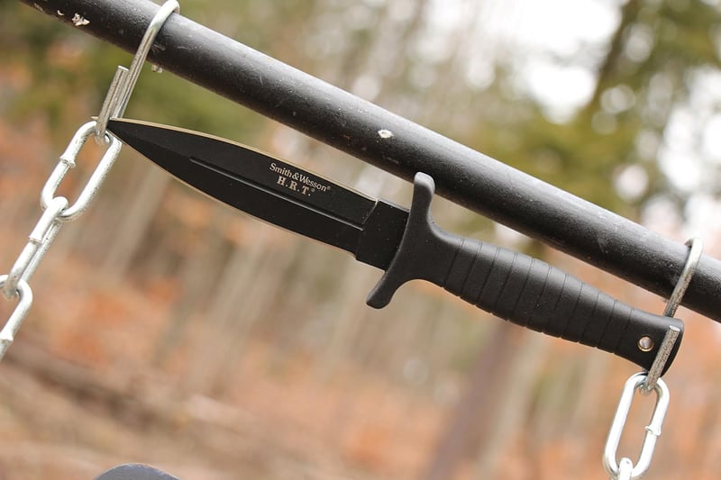 9in High Carbon Steel Fixed Blade Knife with TPE Handle