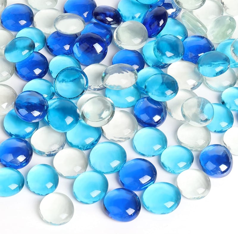 Blue Mixed Glass Gems - 5 Lb Vase Filler & Table Decor