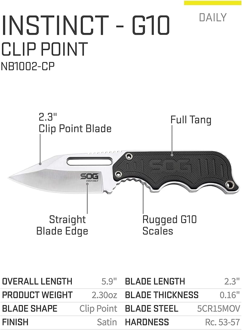 EDC Fixed Blade Knife with Sheath, 2.3