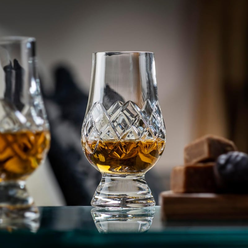 Whiskey Glass Gift Set, Premium Cut Glencairn Design, Set of 2
