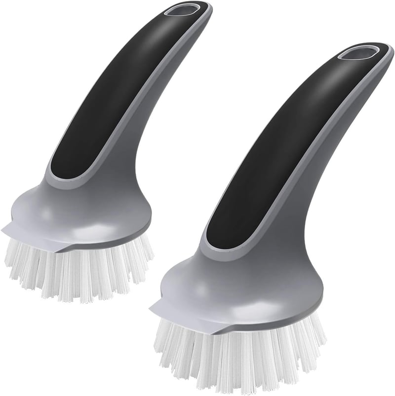Pot and Pan Cleaning Brush Set, Kitchen Dish Scrubbers (2-Pack)