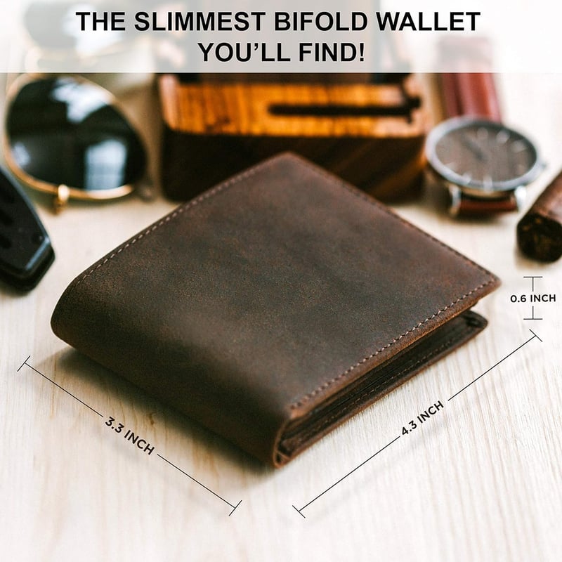 Men's RFID Leather Wallet: Bifold with Extra Capacity