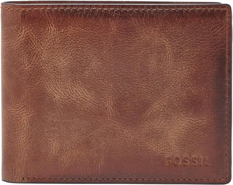 Men's RFID-Blocking Leather Wallet with Flip ID Window