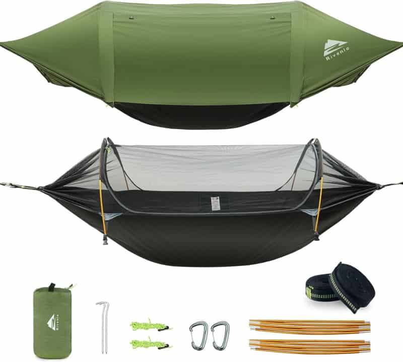 Camping Hammock Tent with Mosquito Net & Rainfly, Lightweight & Waterproof