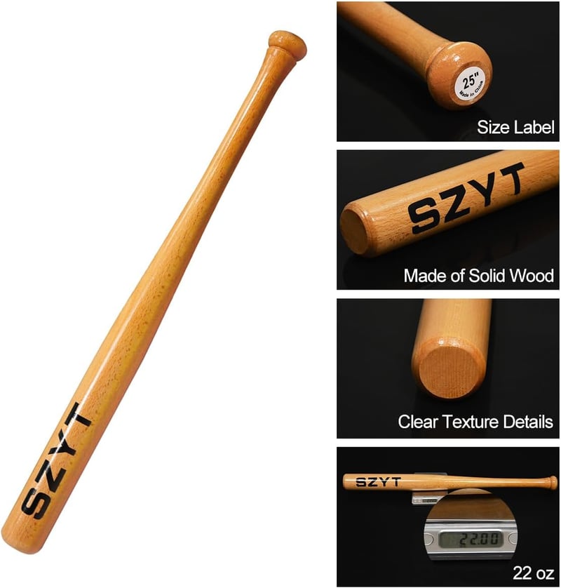 Lightweight Wood Defense Bat, Yellow