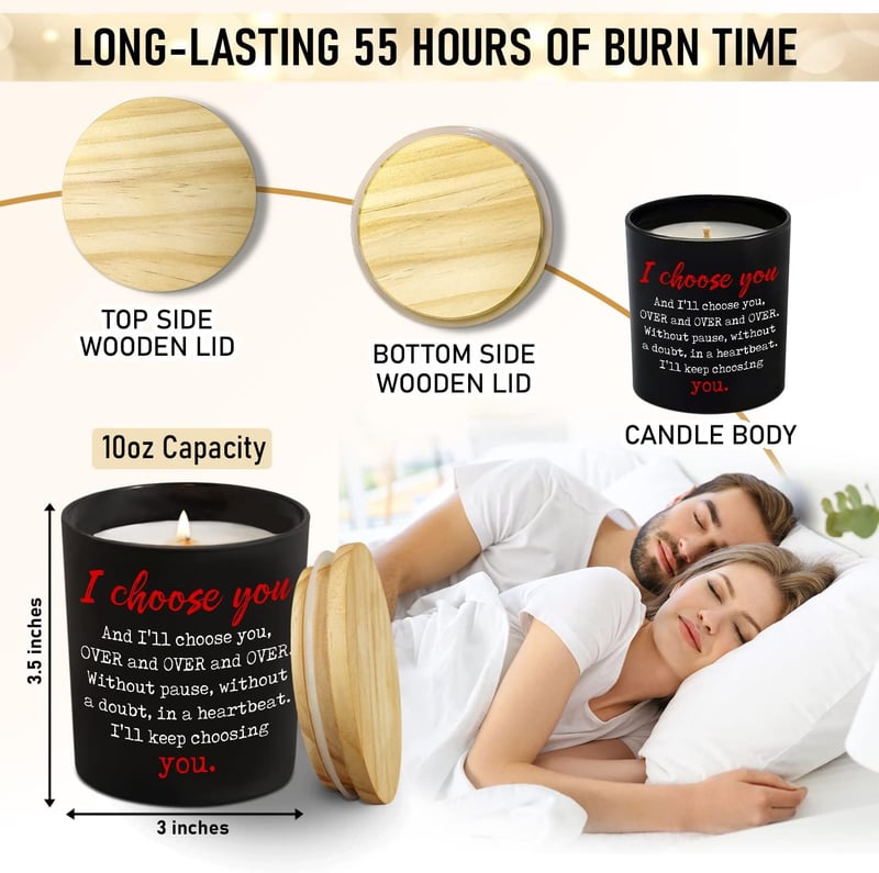 Anniversary Vanilla Lavender Candle, 10 oz for Couples