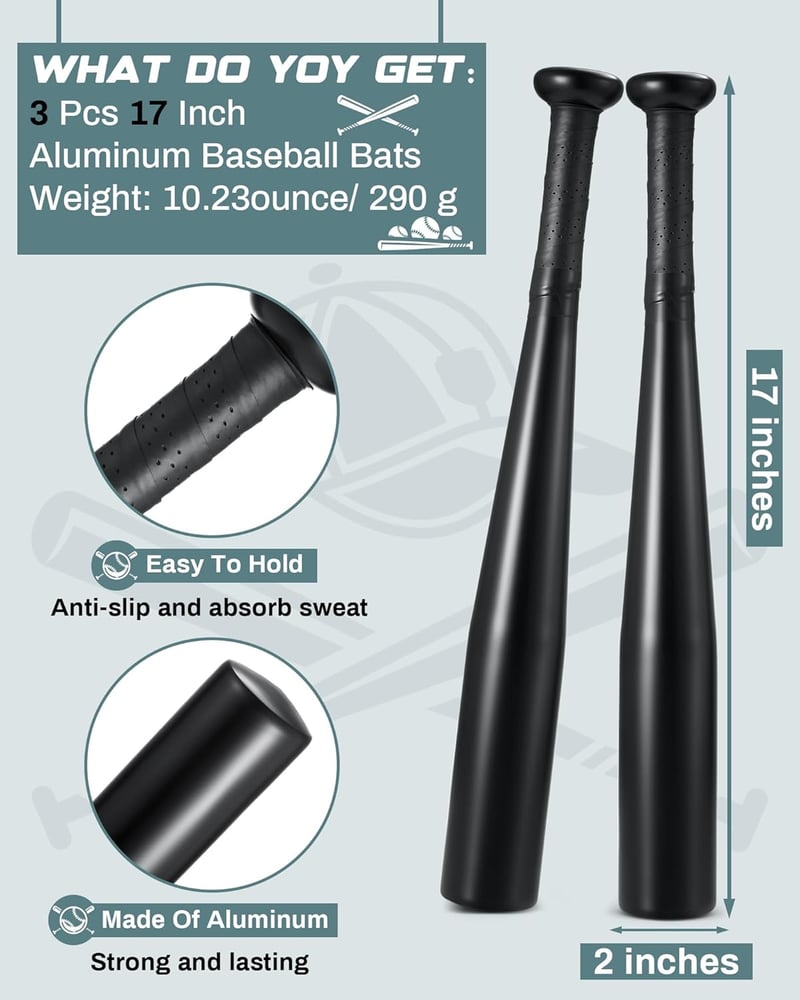 Aluminum One-Hand Baseball Bat Set for Training & Defense