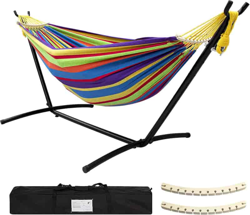 Double Hammock with Steel Stand and Carry Bag - 450lb Capacity