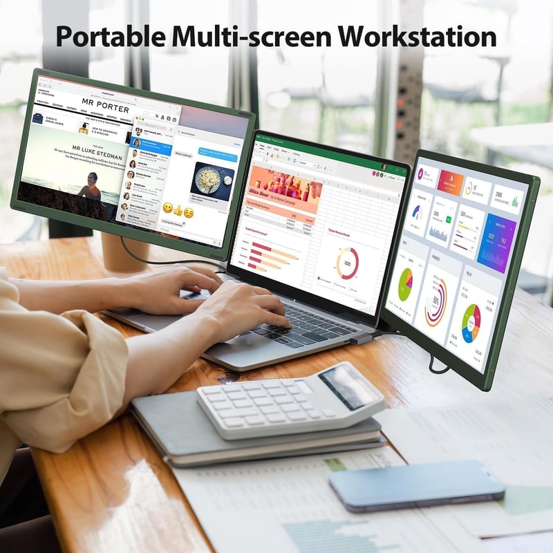 Triple Laptop Screen Extender 1080P FHD 13