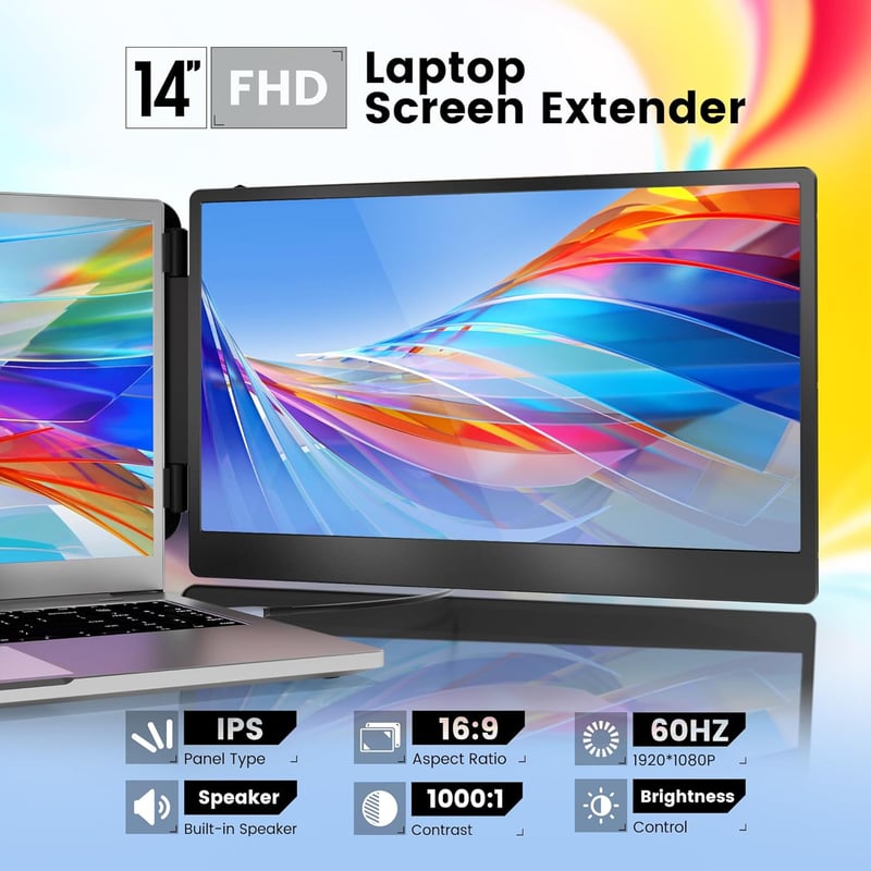 FHD 1080P Dual Screen Extender for 14