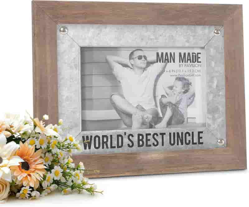 World's Best Uncle Wood & Metal Picture Frame, 4x6 Brown/Silver