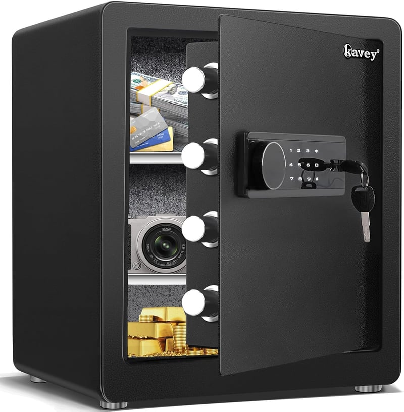 Steel Security Safe with LED, Touch Keypad & Dual Alarm System