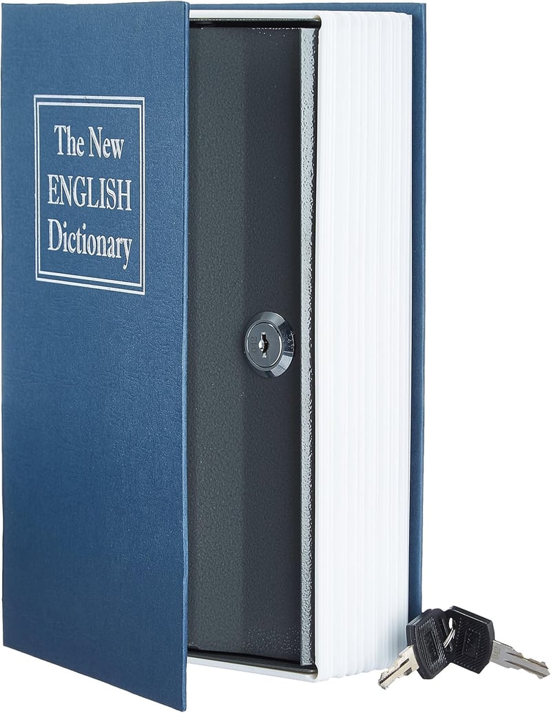 Large Blue Book Safe with Key Lock for Hidden Money Storage