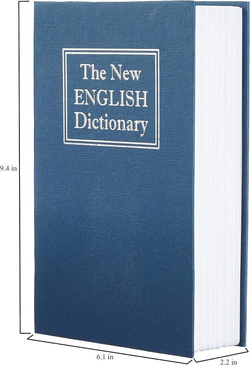 Large Blue Book Safe with Key Lock for Hidden Money Storage
