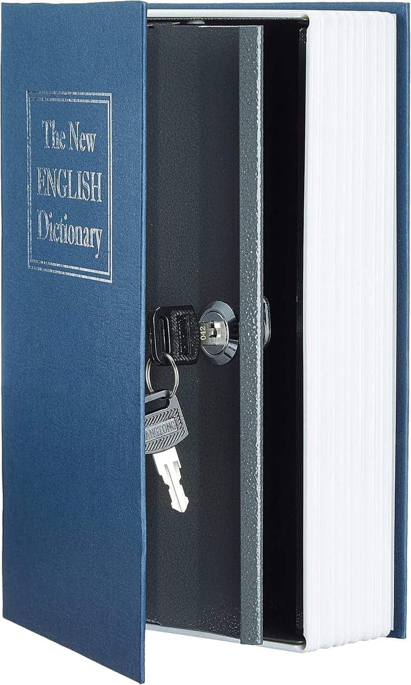 Large Blue Book Safe with Key Lock for Hidden Money Storage