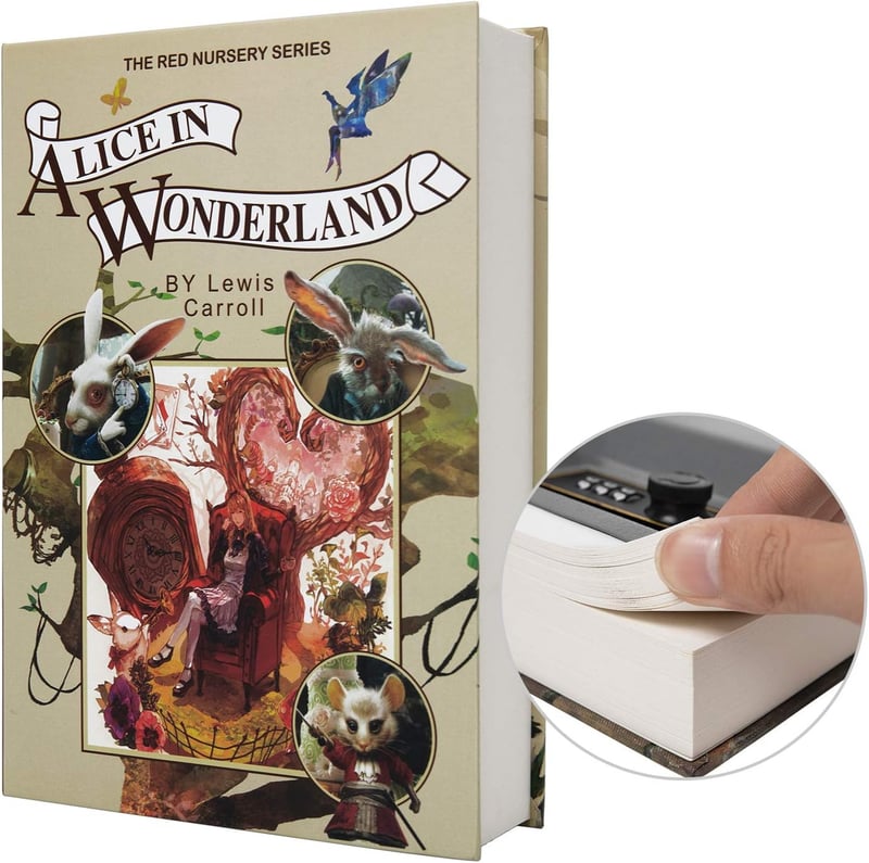 Hidden Book Safe with Combination Lock, 8.7