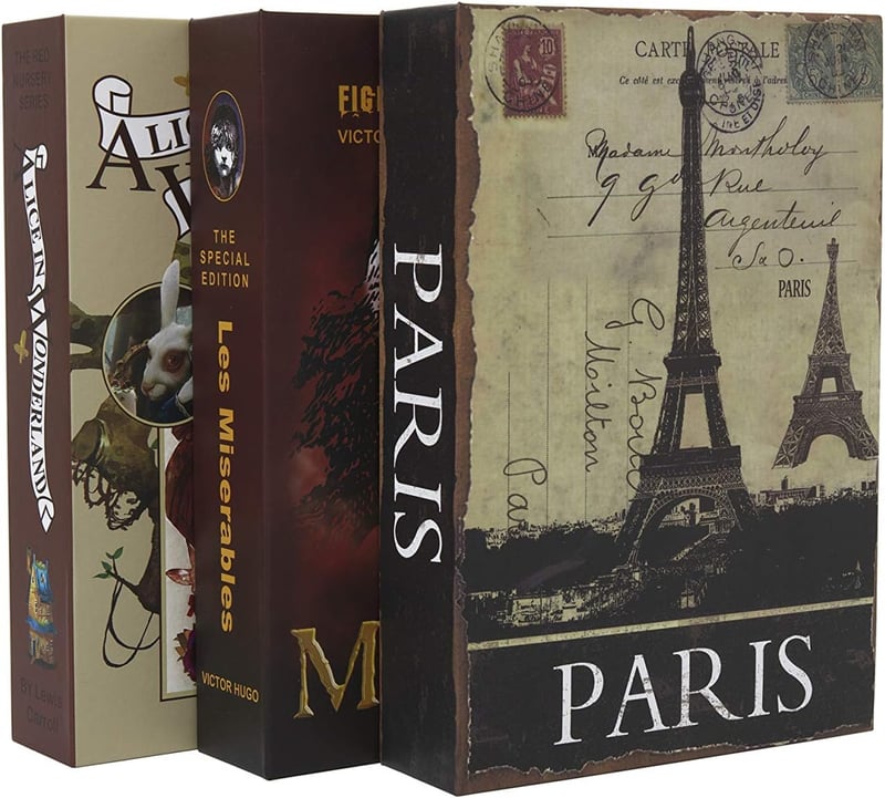 Hidden Book Safe with Combination Lock, 8.7