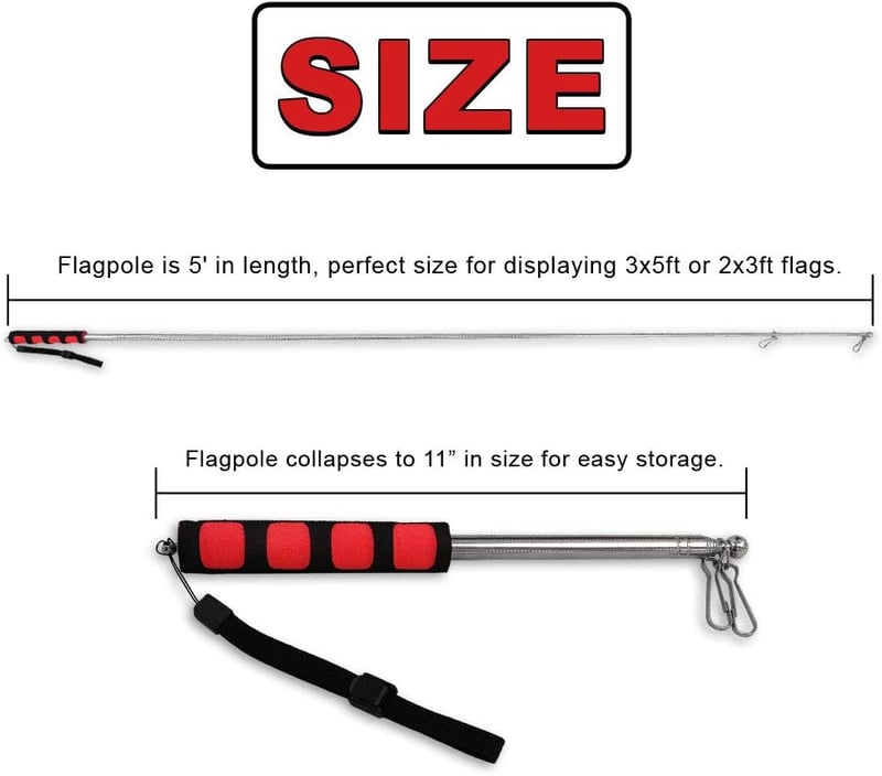 Compact Red Extendable Pole, 11
