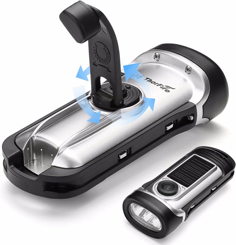 Solar-Powered Waterproof LED Flashlight for Camping & Emergencies