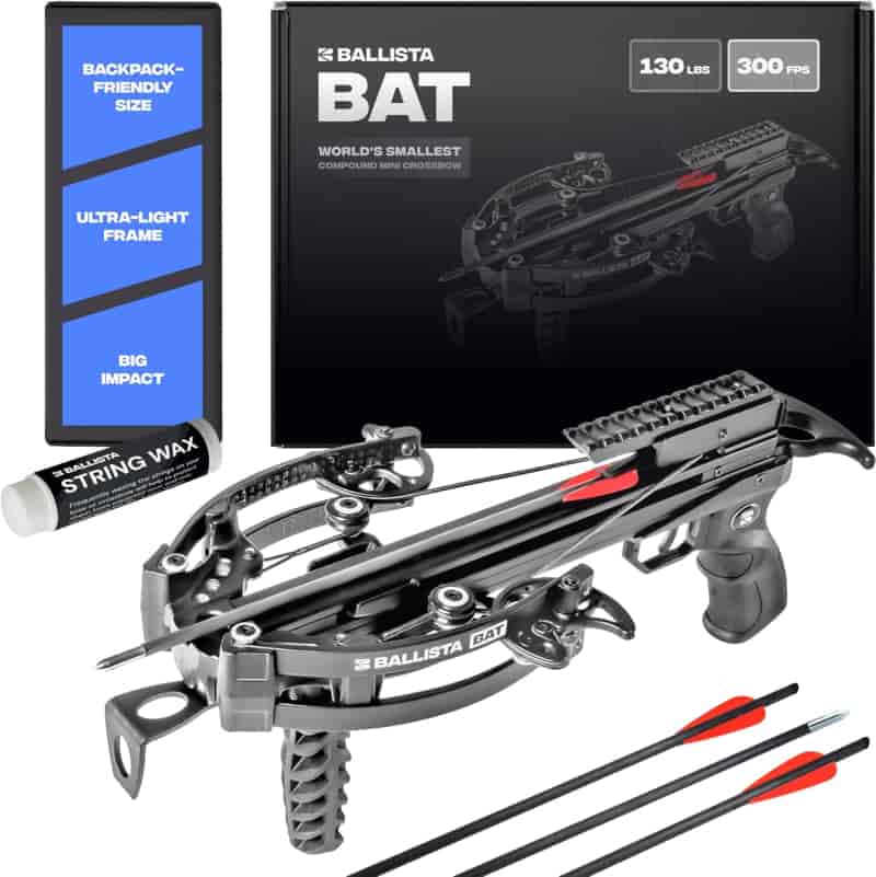 Mini Compound Crossbow for Hunting & Fishing, 300 FPS, 130 Lbs